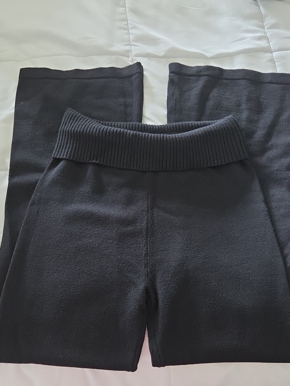 Womens Black Knit Pull-On Pants